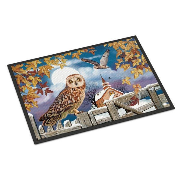 Carolines Treasures 24 x 36 in. Short-Eared Owl in the Churchyard Indoor or Outdoor Mat PRS4032JMAT - main